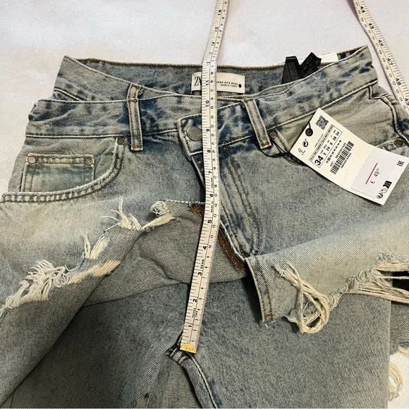 Zara The Layered Denim Skirt Over Jeans Size 2 - Picture 15 of 16